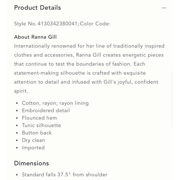 Anthropologie Ranna Gill Lecce Tunic Dress NWT Size Large - Picture 16 of 16